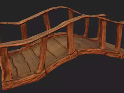 Wood Bridge Stylized Free 3D model