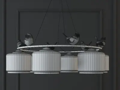 Suspended lamp provence bird pendant chandelier pedant 3D model
