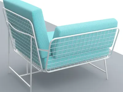 Chair outdoor lounge Low-poly 3D model