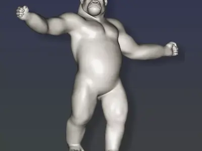 Standing gorilla on base - Free 3D print model
