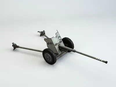 Low Poly 45 mm anti-tank gun M-42 Low-poly 3D model