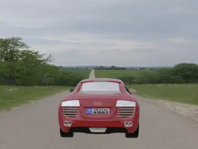 Low Poly Car 3D model audi sports street Free low-poly 3D model