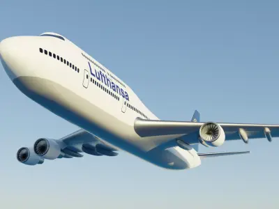 Boeing 747 - 400 Low-poly 3D model