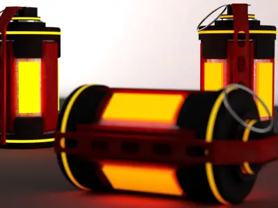 SCI-FI BOMB GRENADE EXPLOSIVE  Low-poly 3D model