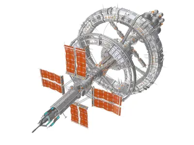 Sci-Fi Interplanetary Space Station 3D model purchase