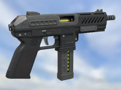 Machine Pistol Single-Auto Reapter 9 3D model