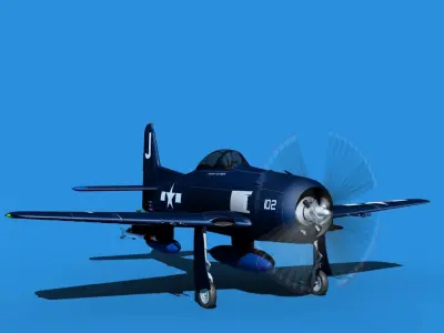 Grumman F8F-2 Bearcat V04 3D model