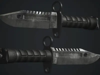 M9 Bayonet Knife PBR Game Ready Low-poly 3D model