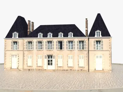 PBR-Low-Poly Castle For Games Low-poly 3D model