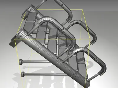 Futuristic Stairs - 25 - Basic Textures Low-poly 3D model purchase