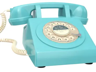 Blue Rotary Phone 3D model