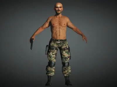 AAA Military Male Character 07 Low-poly 3D model