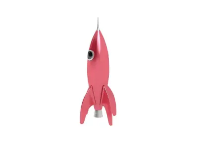 cartoon rocket Low-poly 3D model