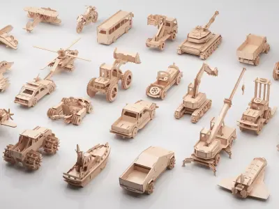 Wooden Toy Collection 3D model