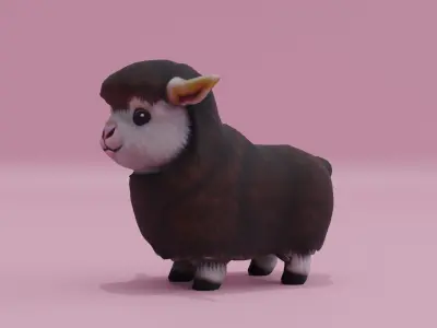 Baby yak Buffalo Bull Low-poly 3D model