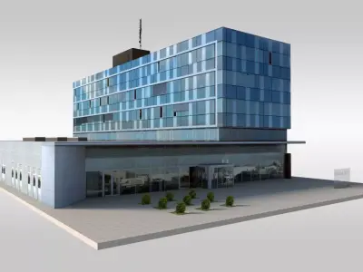 Modern Suburban Office Low-poly 3D model