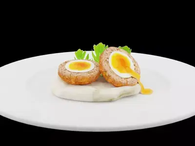 Crispy Scotch Eggs Low-poly 3D model