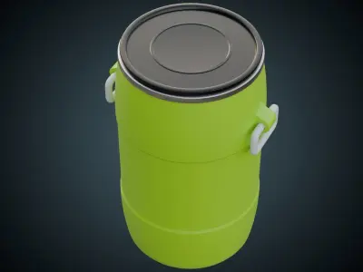 Plastic Barrel 1 Basic Low-poly 3D model