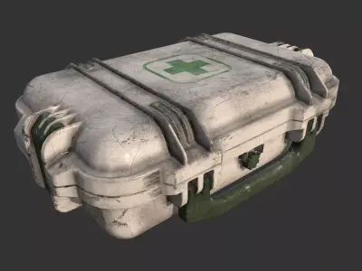 First Aid Kit Low-poly 3D model 3