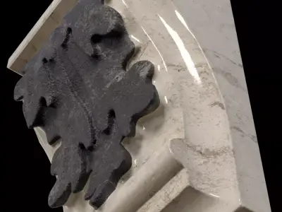 c plaster marble shelf and bracket Low-poly 3D model