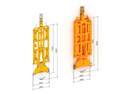 DHG-V Diaphragm Wall Hydraulic Grab 3D model