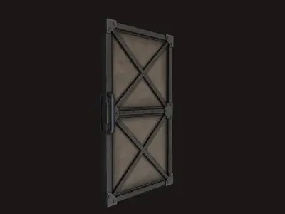 Steel Door Low-poly 3D model