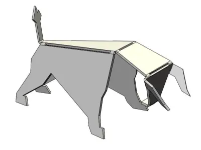 bull model from sheet metal 3D 3D model