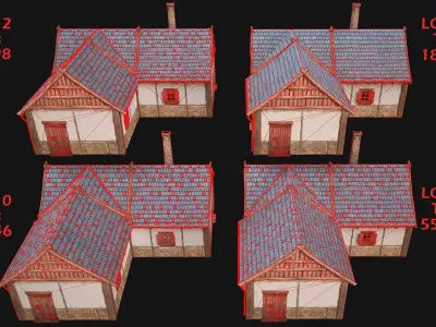 Medieval House 1 Cottage Low-poly 3D model