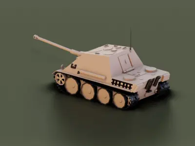 Low Poly Jagdpanther Tank Low-poly 3D model