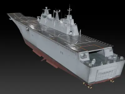 SPS Juan Carlos I aircraft carrier game ready model Low-poly 3D model