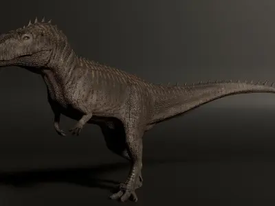 Giganotosaurus dinosaur Low-poly 3D model