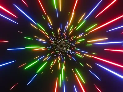 Sci Fi Lightspeed Warp Animation Blender Project File Free low-poly 3D model