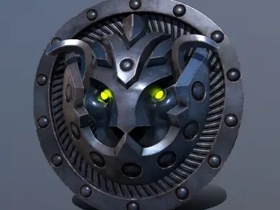 lion shield Free low-poly 3D model