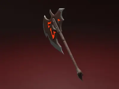 Lava Axe PBR Low-Poly Game READY Low-poly 3D model