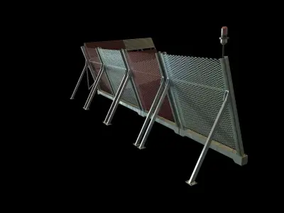 Airport Jet blast deflector Low-poly 3D model