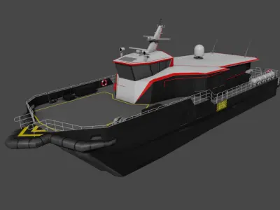 AIRCAT35 Crewliner vessel 3D model Low-poly 3D model