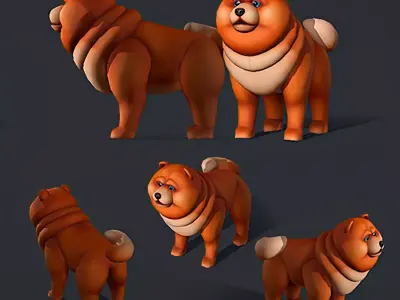 Red Dog Free low-poly 3D model