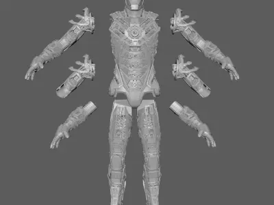 Iron man bones Skeleton Suit Mark 42 FULL Toy STL Action 3D print model