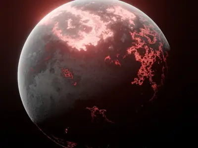 Planet Space Ready to game  Low-poly 3D model 4