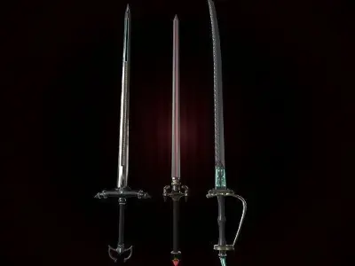 Stylized Heavy blade pack Low-poly 3D model