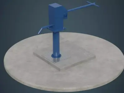 Hand Pump 3A Low-poly 3D model