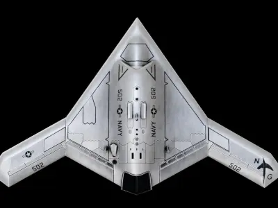 X-47B US Navy Stealth Drone Fighter Low-poly 3D model