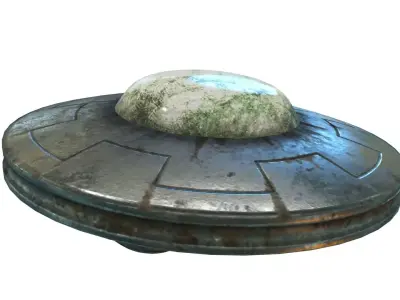 Low Poly Animated UFO With PBR Material Low-poly 3D model