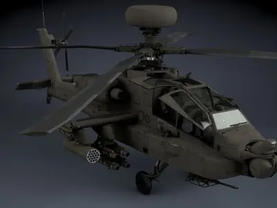 Boeing AH-64D Apache Longbow Helicopter Low-poly 3D model