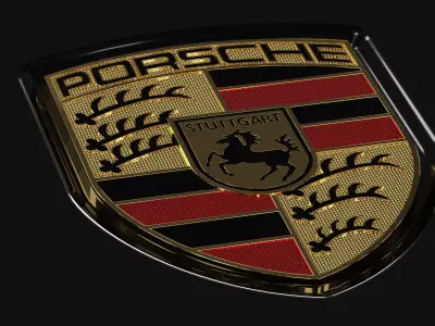 Porsche Hood Badge Free 3D model