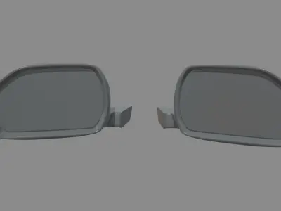 Car Mirror 07 Low-poly 3D model
