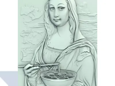 Mona Lisa 3D print model