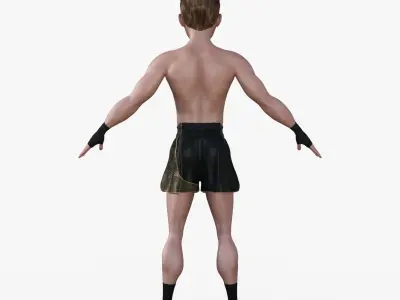 Cartoon Fighter Man Rigged 3D model