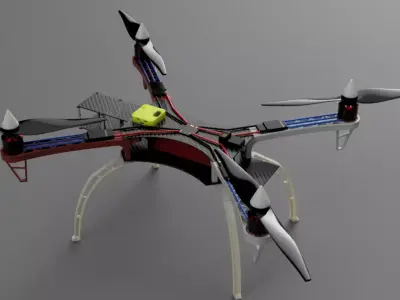 Alien 450 Quadcopter Low-poly 3D model