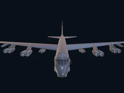 Asset - Army - Aircraft B 52 - 3D MODEL Low-poly  Low-poly 3D model
